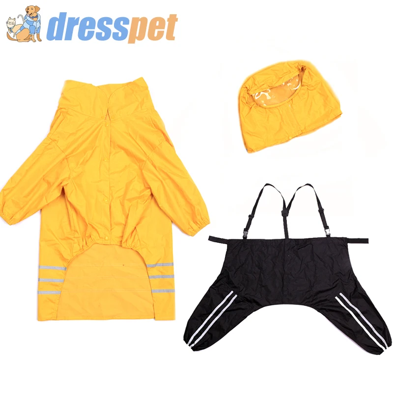 DRESSPET собачьи плащи для домашних животных, отделяемые дождевики, золотистый ретривер, лабрадор, водонепроницаемая одежда для больших собак