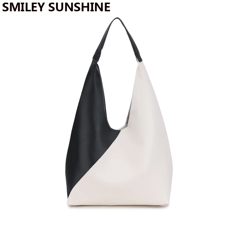 

SMILEY SUNSHINE big handbag women shouldler bag female large totes hobo pu leather ladies composite bag purses and handbags