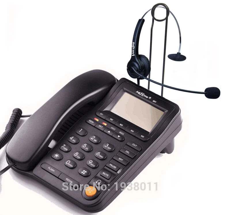 Office / call center business headphones telephone with RJ9 jack