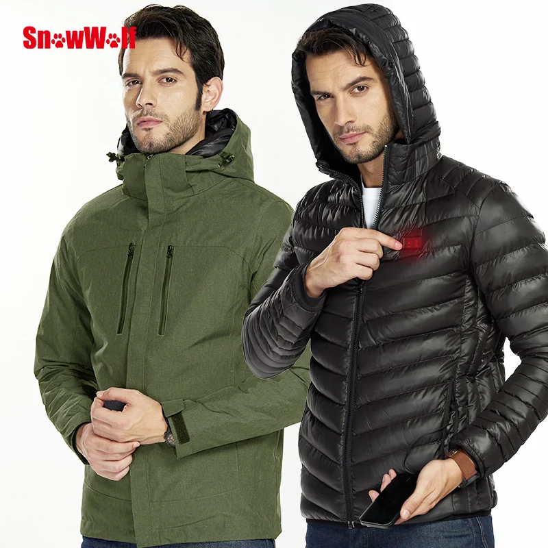 SNOWWOLF 2018 hombre invierno impermeable Softshell USB chaqueta térmica al aire libre caza Camping