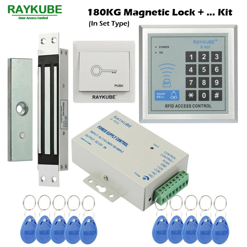 RAYKUBE Специальное предложение комплект контроля доступа Электрический замок+ пароль клавиатуры RFID считыватель счетчик удара - Цвет: R180MI