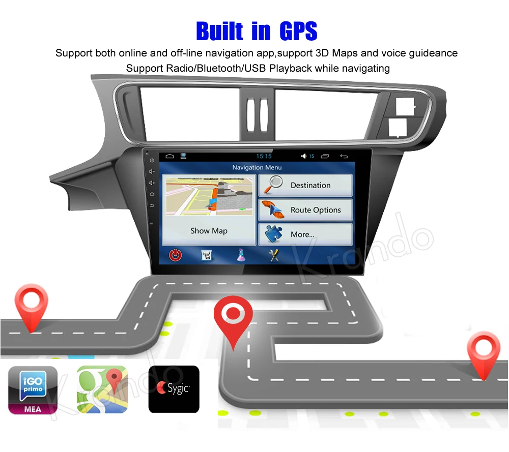 Cheap Krando 10.1" Android 7.1 car navigation multimedia system for Citroen C3-XR 2005-2011 audio radio gps dvd player WIFI 3G DAB+ 2 Cheap Krando 10.1" Android 7.1 car navigation multimedia system for Citroen C3-XR 2005-2011 audio radio gps dvd player WIFI 3G DAB+ 2