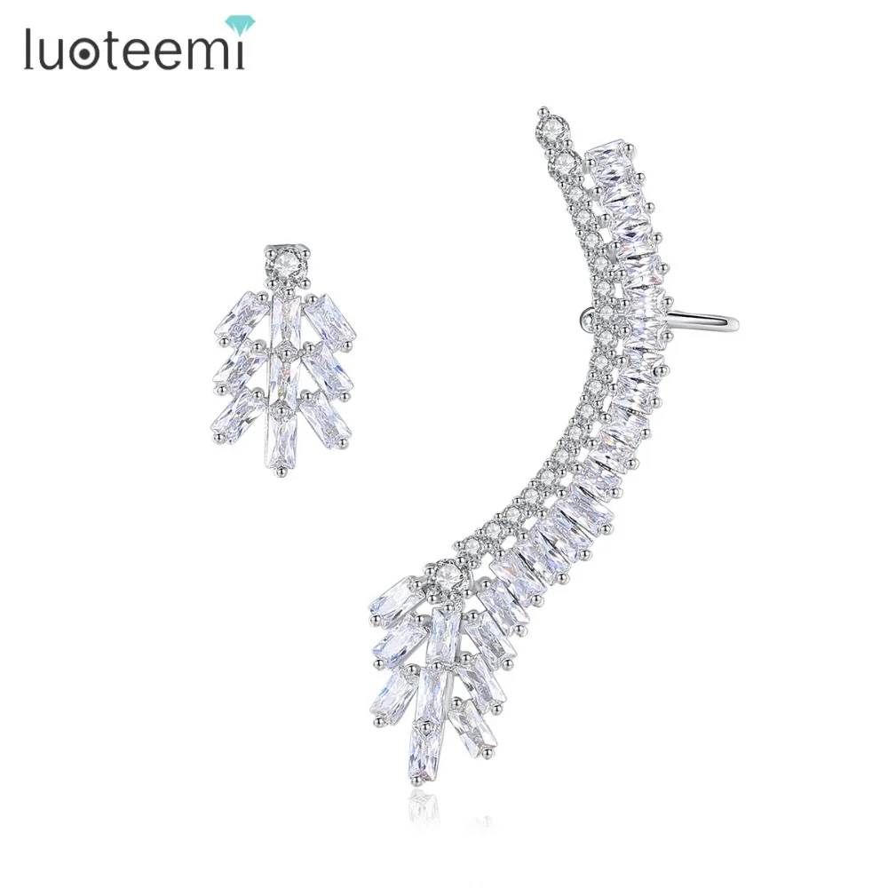 LUOTEEMI модные серьги с цирконием кубической огранки для необычное Женское пальто