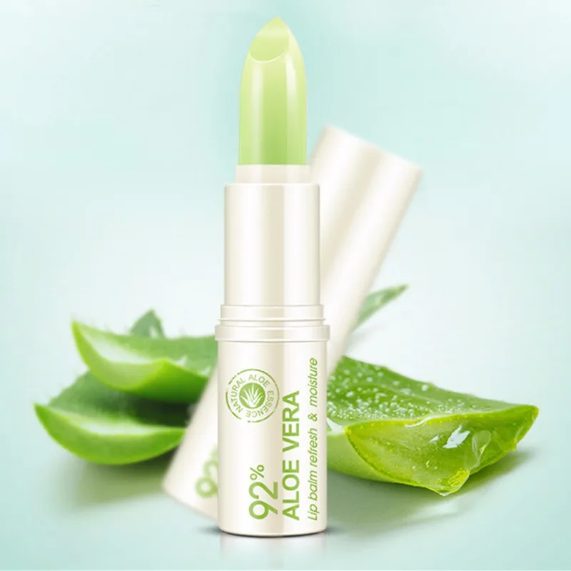 1Pcs 100 Natural Aloe Vera Lip Balm Refresh Hydrating Moisturizing