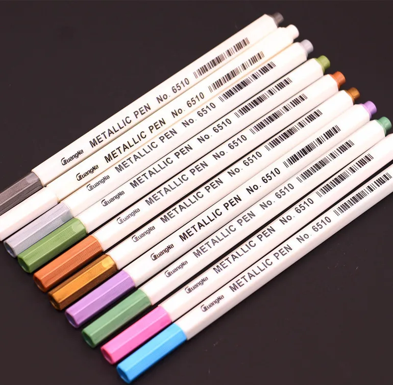 10Pcs/Lot New Drawing Painting Marker Pens 10 Colors Pen for Black Paper Art Supplies Marker Stationery Signature Pen 60pcs 15mm colorful metal binder clips assorted colors notes letter paper document clamp office supplies