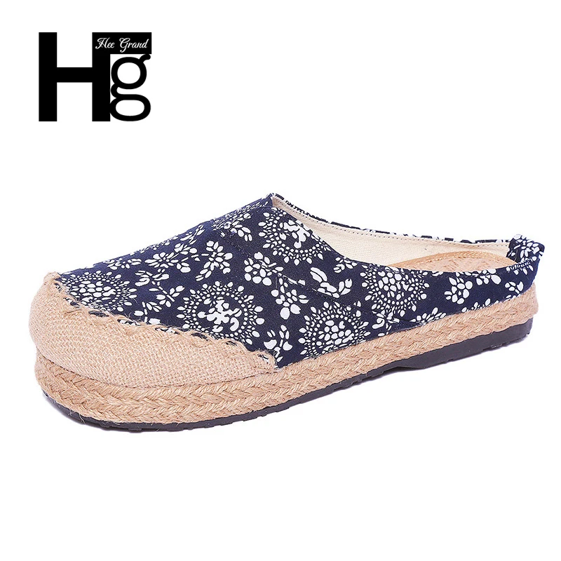 

HEE GRAND Plus Size 35~42 Chinese Style Women Flats Casual Slip On Round Toe Cotton Fabric Shoes Woman XWZ2488