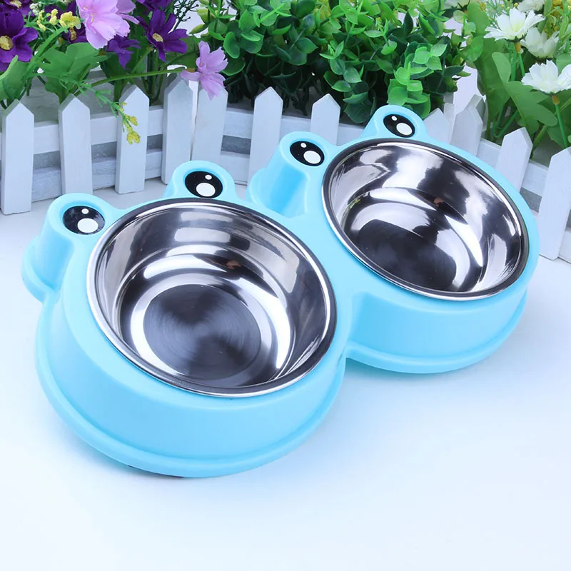 

Pet Supplies Non-slip Feeding Tray Stainless Steel Color Spray Paint Dog Bowl Puppy Cat Food Drink Water Feeder Dog Accessories