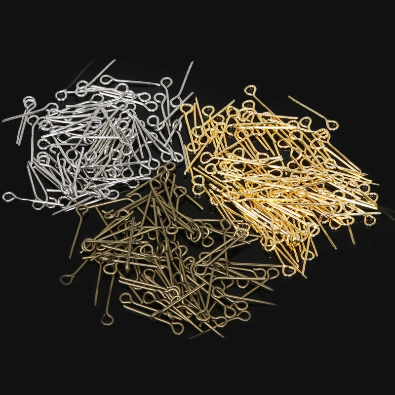 (600Pcs/lot) 16mm Gold/Silver/Brown Round Eye Head Pins/Pins Needles ...