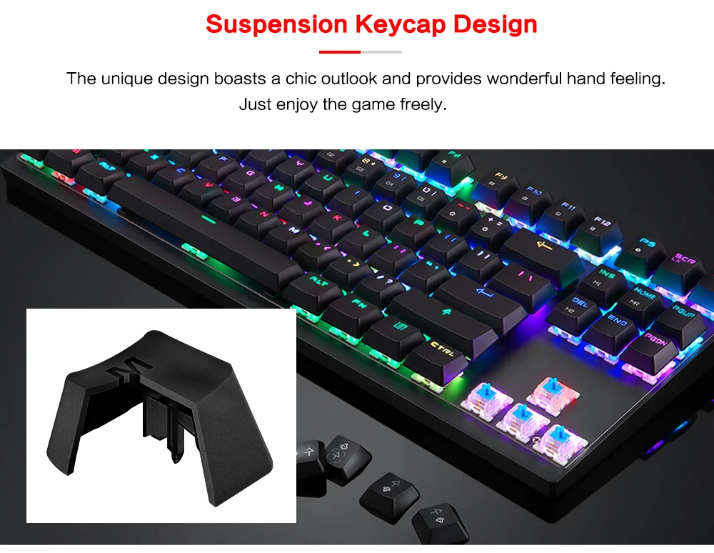 Motospeed K82 USB Проводная Механическая клавиатура с RGB подсветкой все-Ключ анти-призрак яркость Звездная ночь мультимедийные клавиатуры