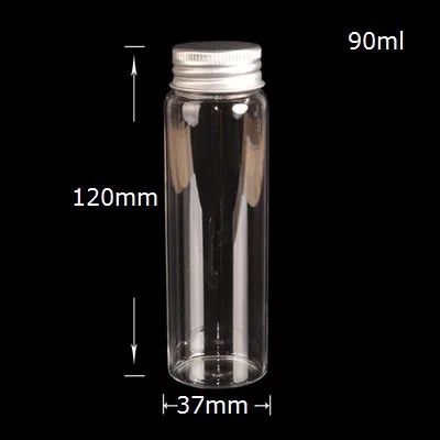 Упаковка из 4 шт. стеклянных бутылок алюминиевая крышка Уплотнённый прозрачный Желая бутылка креативная подставка для ароматических палочек - Цвет: 90ml
