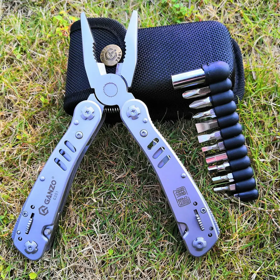 

Ganzo high quality multi functional stainless steel folding plier G301 EDC combination plier multi tool with tool bag bits