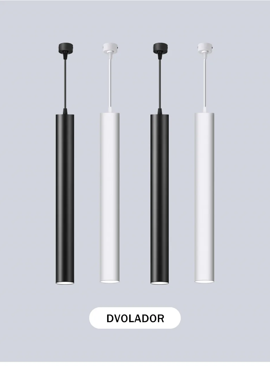 Светодиодный подвесной светильник с регулируемой яркостью, светильник с длинной трубкой, светильник для кухни, столовой, магазина, бара, подвесной светильник с цилиндрической трубкой, подвесной светильник
