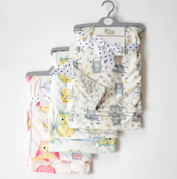 

Baby Sheets Baby Bean Blanket Printing Double-layer Flannel Coralline Velvet Embracing Blanket Sheet 75x120cm