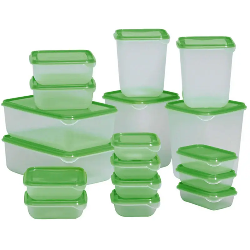 

Goldbaking 17 Pieces Multifunction Plastic Lunch Box Set Green Kitchen Food Storage Sets Oven Safe Food Containers