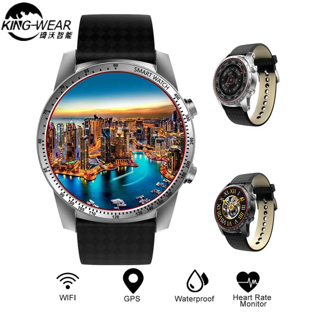 

Kingwear KW99 3G Smartwatch Phone Android 5.1 MTK6580 Quad Core 8GB ROM Heart Rate Monitor Pedometer GPS Anti-lost Smart Watch