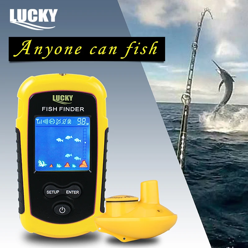 LUCKY FFCW1108-1 & FFW1108-1 Portable Echo Sounder Sonar Depth Ocean River Wireless Fish Finder