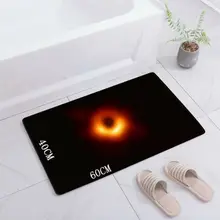 Новые творческие черный отверстие область печати напольный коврик придверной коврик для Гостиная офис 40x60 см
