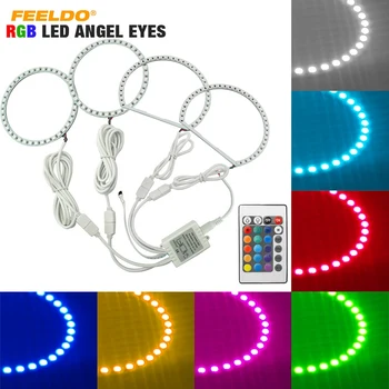 

FEELDO 1set Car RGB Multi-Color LED Angel Eyes Halo Ring Light Kit Wireless Remote Control For Mitsubishi Lancer NON Projector
