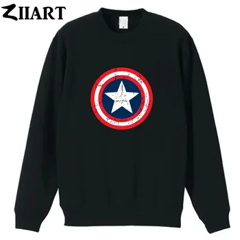 

Vintage Distressed Worn captain america shield couple clothes girls woman cotton autumn winter fleece Sweatshirt