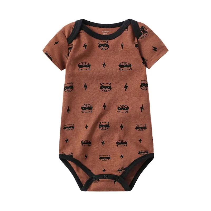 Боди для новорожденных; одежда для малышей; хлопковая одежда с короткими рукавами и принтом для младенцев; 1 предмет; 0-24 месяца - Цвет: G78-006