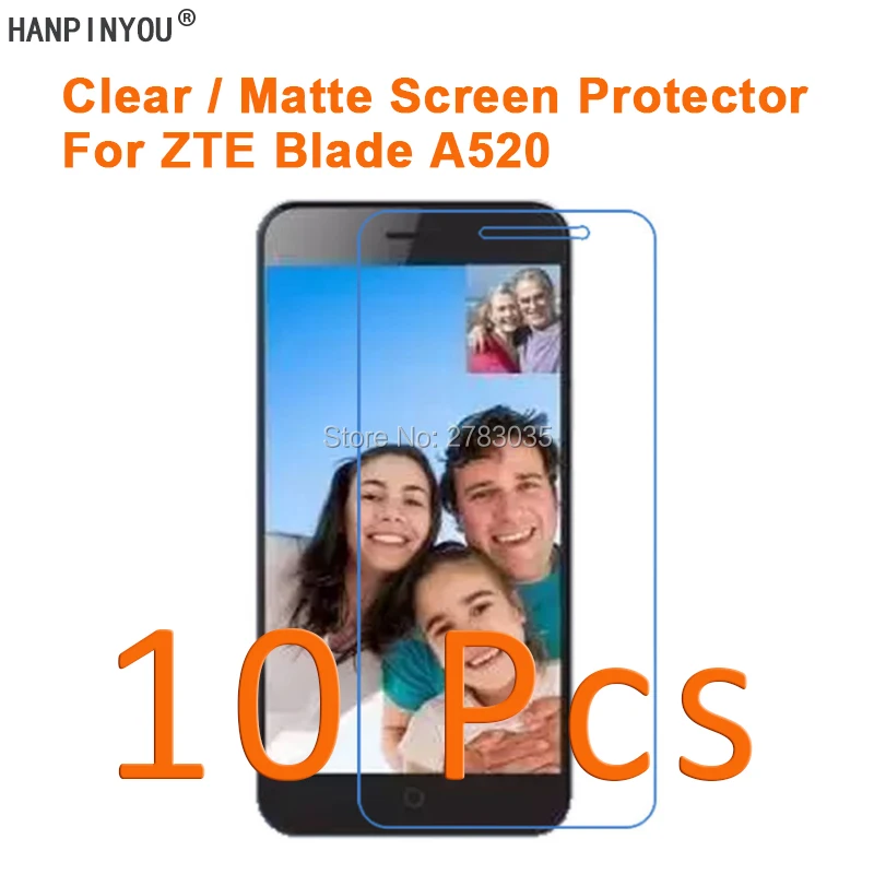 

10 Pcs/Lot For ZTE Blade A520 A 520 BA520 HD Clear/Anti-Glare Matte Screen Protector Protective Film Guard (Not Tempered Glass)