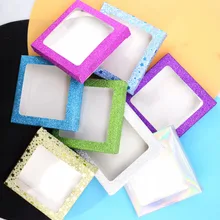 10 компл./лот упаковочная коробка для ресниц пустой ресницы посылка многоцветный бумажная коробка белый фарфоровый поднос с фокусным расстоянием 25 мм ресницы DIY светодиодной вспышкой упаковочная коробка