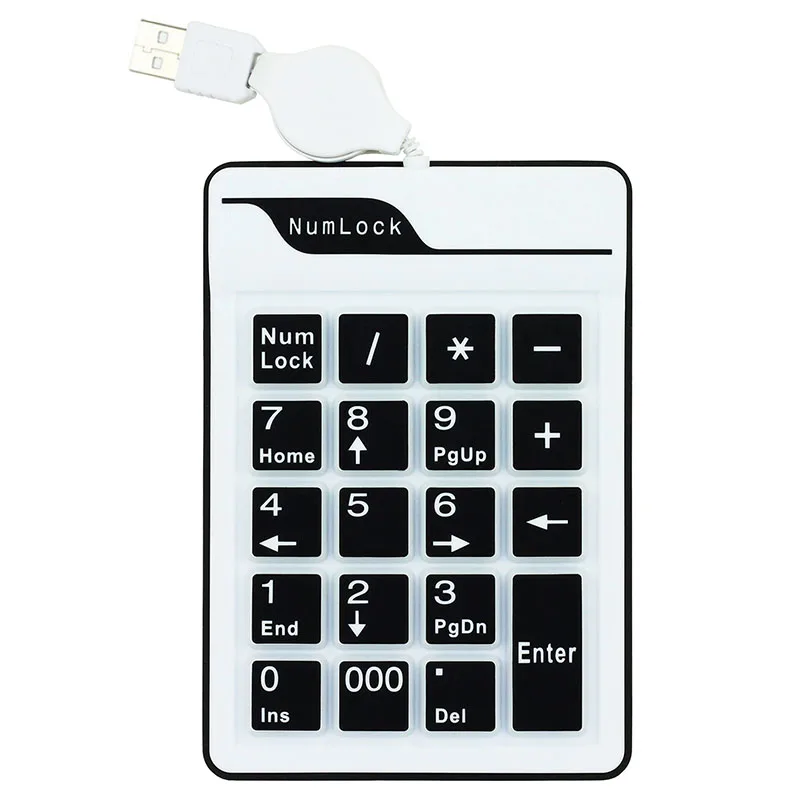 JONSNOW Mini USB 19 клавиш силиконовая воздушная сенсорная цифровая клавиатура ультра