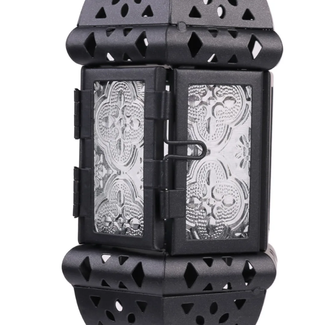 Mayitr 1pc Moroccan Style Wall Hanging Candle Holder Classic Metal Candle Stick Candle Lantern for Wedding Party Home Decoration