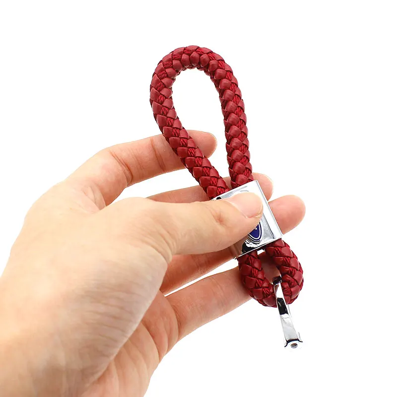 

xc60 s90 xc90 s60L s60 LOGO Keychain Braided Leather Zinc Alloy Key Chain Car Key Ring Luxury car styling