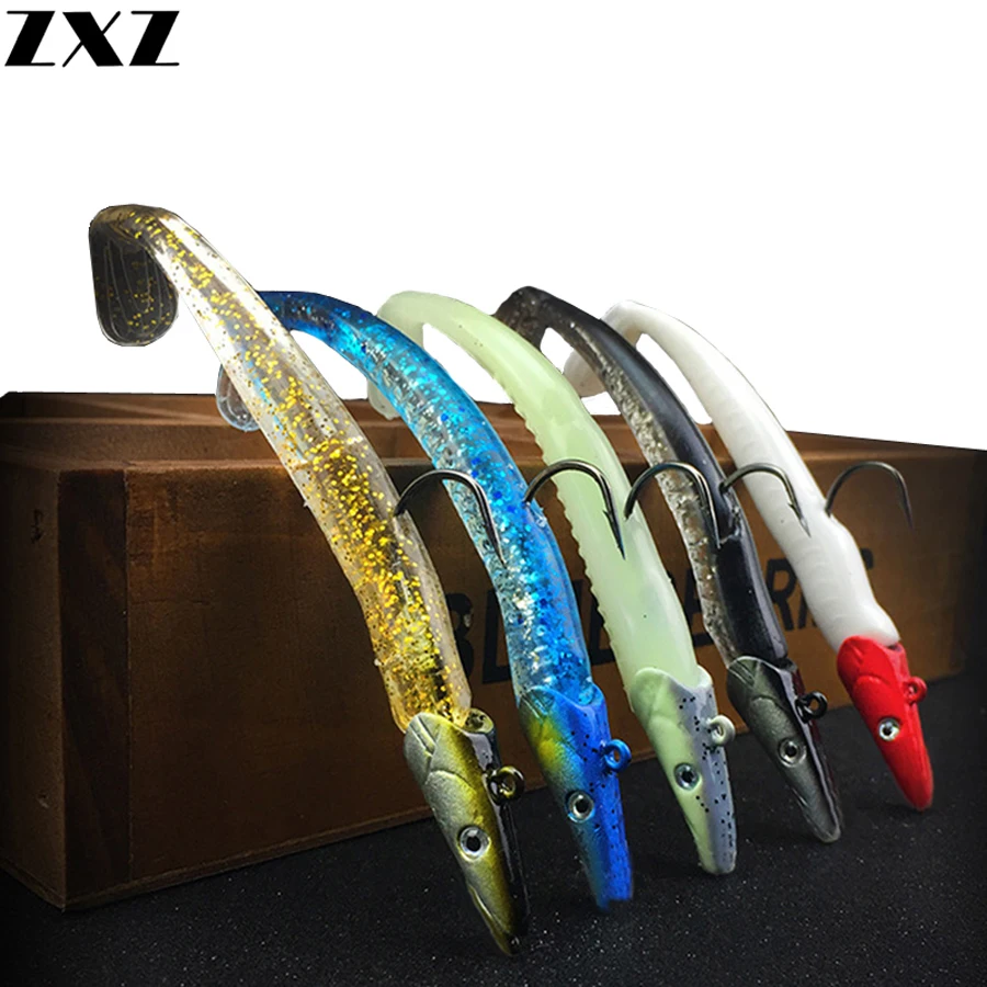 

Luminous Fish Hook 22g 12cm Fluorescent Glow Fishing Jig Head Lead Hooks Barbed Fishhooks with Soft Lures Artificial Bait Pesca