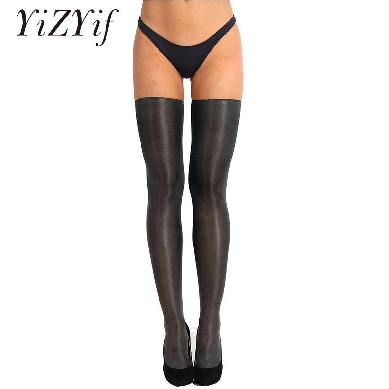 

YiZYiF Women's Long Schoolgirl Stockings Anti-skid Soft Sheer Compression Elasticity Thigh High Silk Long Stockings Sexy Costume