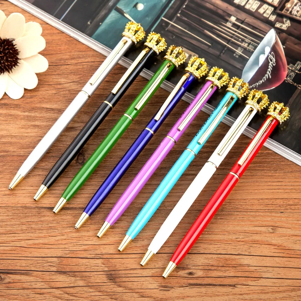 

500Pcs/lot Crown Ballpoint Pen Cartoon School Stationery 1.0mm Black Ink Office Accessories Students Gift School Supplies Cute