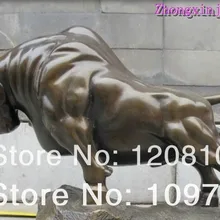 Bh 0031 свободный корабль Бронзовая статуя Классический Wall Street УДАЧИ OX Искусство Скульптура