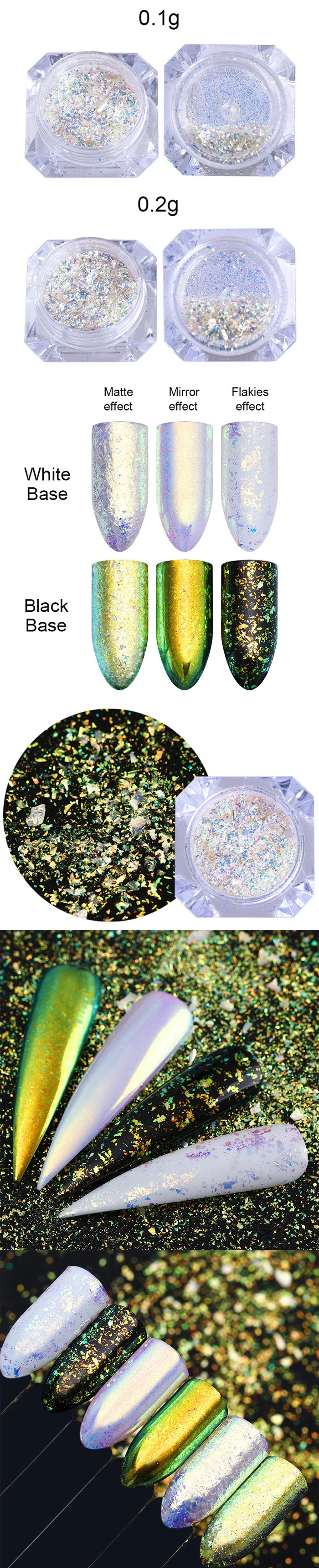 Хамелеон неоновый порошок для ногтей зеркало радужные флаконы блестки хром пигмент, Шиммер сияющая пыль DIY Дизайн ногтей украшения