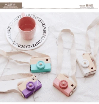 

Cute Nordic Hanging Wooden Camera Toys Kids Toy Gift 9.5*6*3cm Room Decor Furnishing Articles Wooden Toys For Kid