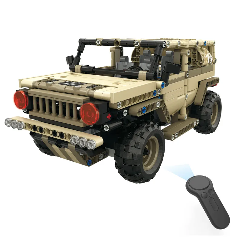

538PCS DIY Assemble Remote Controll Military Trucks Off Road RC Building Blocks Bricks Car Educational Toys Gifts for Kids