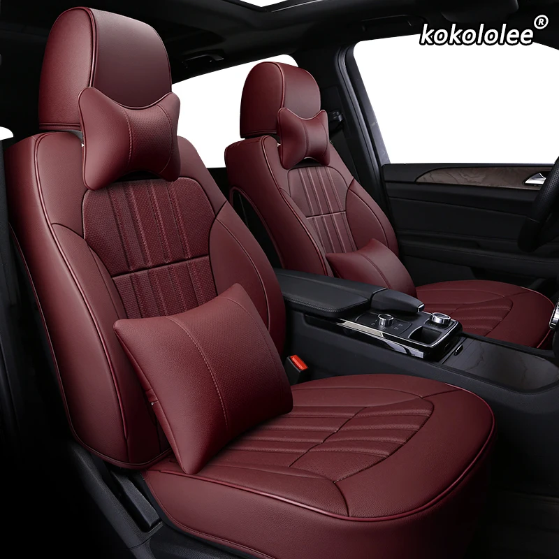 Кожаные чехлы на сиденья автомобиля kokololee заказ для PEUGEOT 206 207 301 307 408 308s 308 508 3008 2008