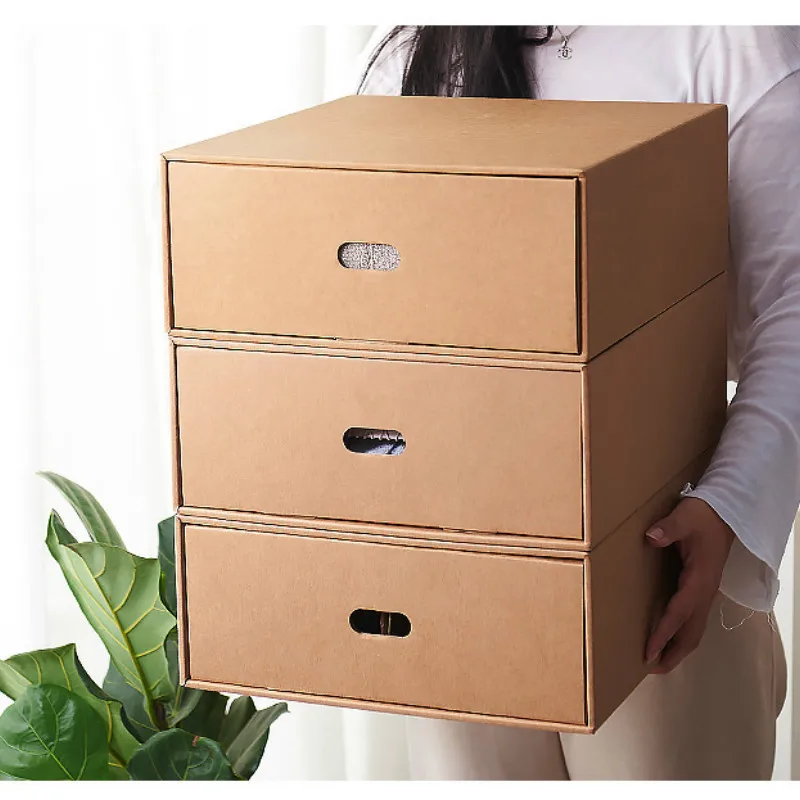 DIY крафт-бумаги выдвижные ящики шкафа для хранения в сборе контейнер для нижнего белья органайзер для мужчин и женщин ящик для хранения носков коробка косметички