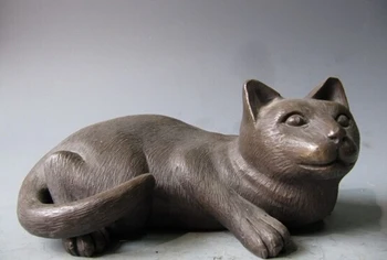

WBY B0601 505China Pure Royal Palace Bronze Copper Feng Shui lovely Cat Feline Figurine statue