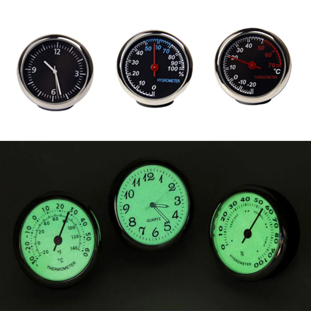 

Auto Digital Clock Mini Car Auto Fluorescent Watch Thermometer Hygrometer Dashboard Decoration Ornament Clock In Car Accessories