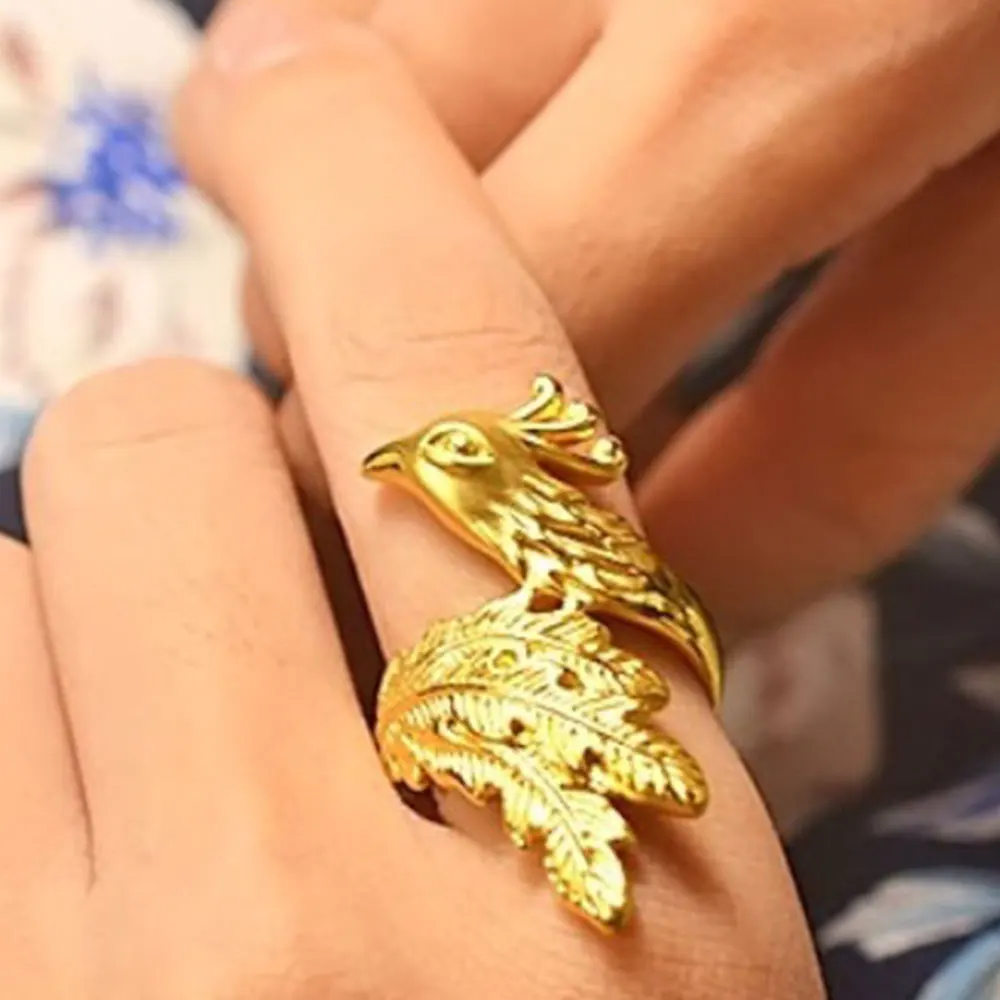 Carat Gold Ring Animal Ring Phoenix Ring Fashion Personality Unique Wedding Jewelry Ringen for Women Men