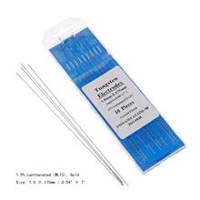 DRELD 10 шт./лот Tig стержня WL15 Вольфрам электрода 1,0 мм(0,0") x175mm(7") 1.5% Lanthanated золото Цвет для сварки ВИГ