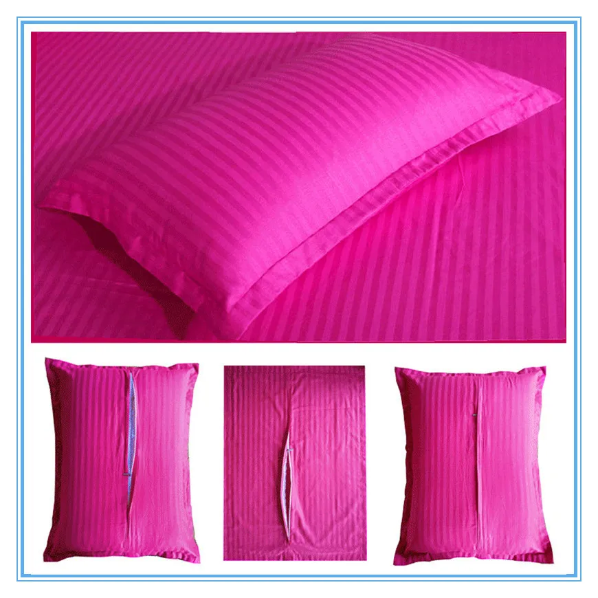 

2019 new 100% cotton high-quality satin striped fabric with zipper high-grade pillowcases in various sizes