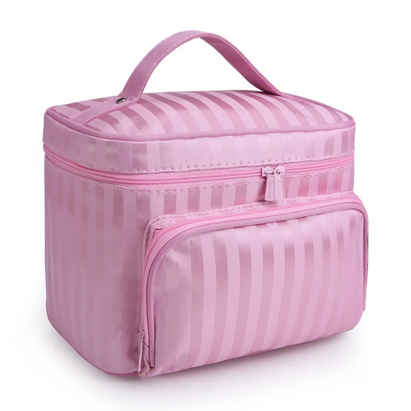 LDAJMW, Новое поступление, складная косметичка, косметичка для макияжа, сумка для хранения инструментов, органайзер для путешествий, Большая вместительная косметичка - Цвет: Stripe Pink