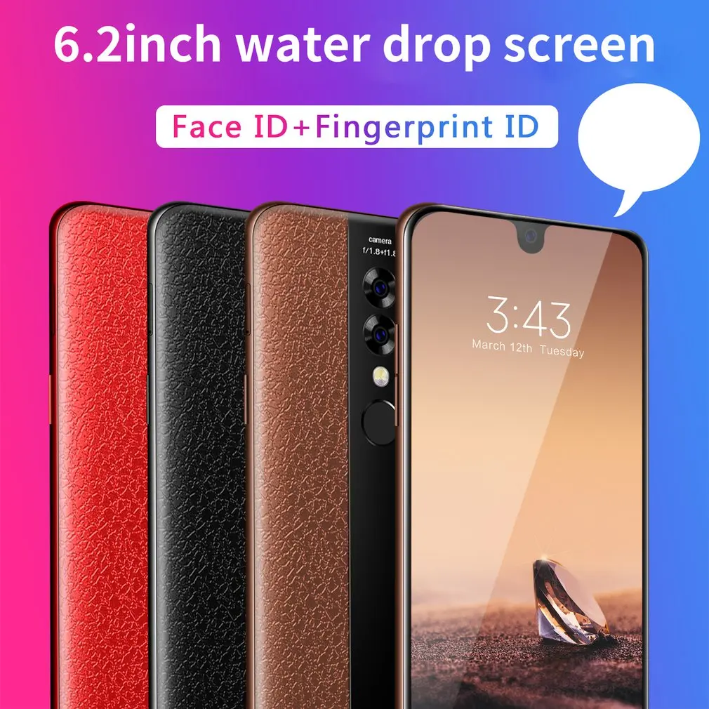 

X23 6.2 Inch Smart Phone 2+32Gb Mobile Phone Waterdrop Display Triple Camera Fingerprint Face Recognition Smartphone