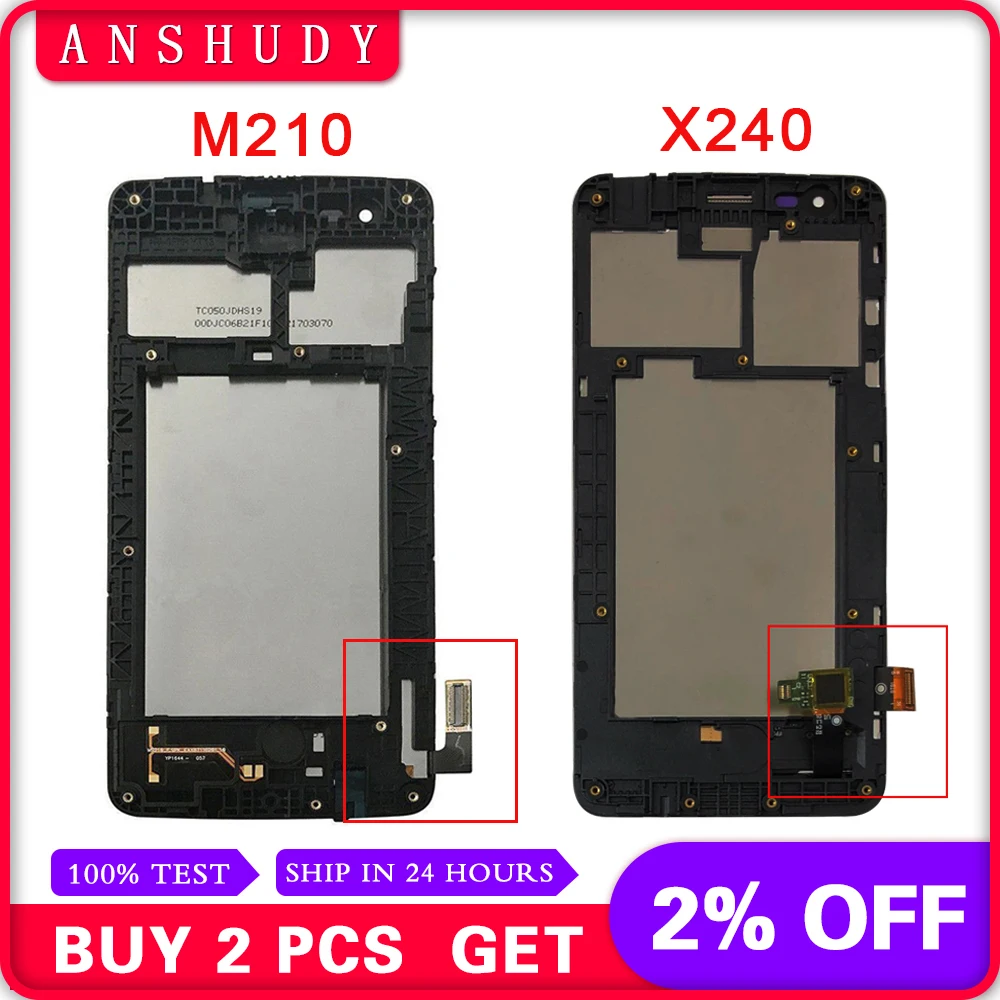 

For LG K8 2017 Aristo M210 MS210 US215 / X240H X240DSF X240 X240K LCD Display Module + Touch Screen Sensor Assembly Frame