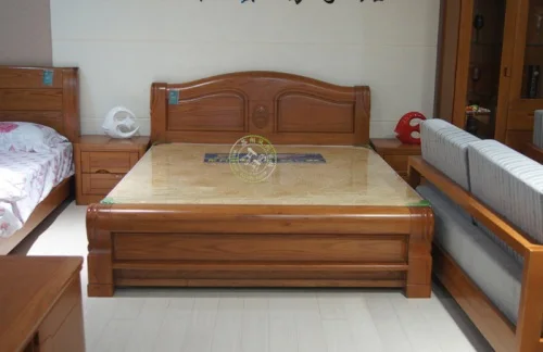 Roble chino, chino de madera maciza cama doble sección especial en