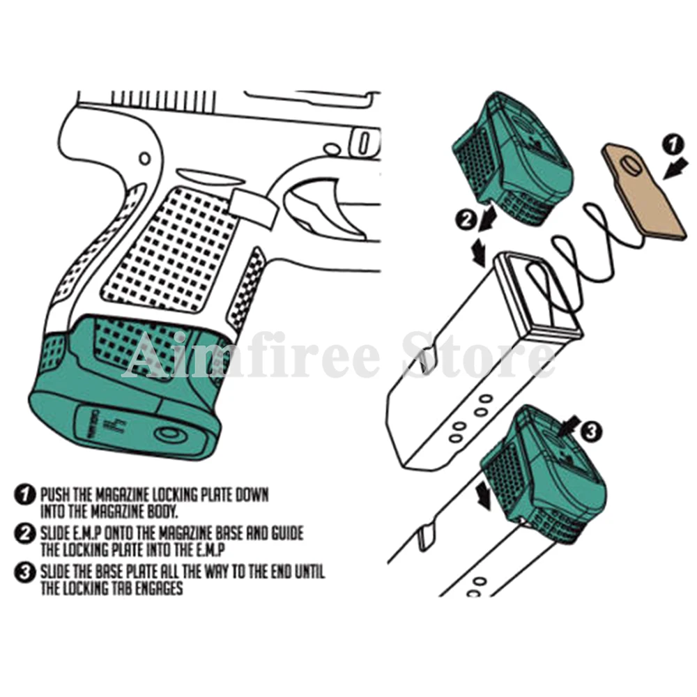 Тактический увеличенный Журнал Расширение база пластина добавить+ 2 Rd для Glock 43 Охотничьи аксессуары