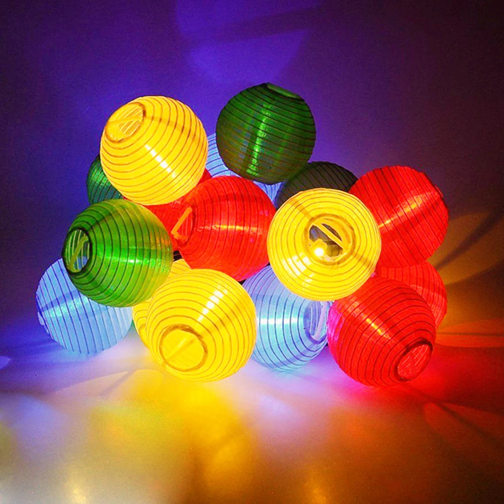 Tanbaby 6M Solar power led string lights 30 led lantern global ball string rope outdoor decoration
