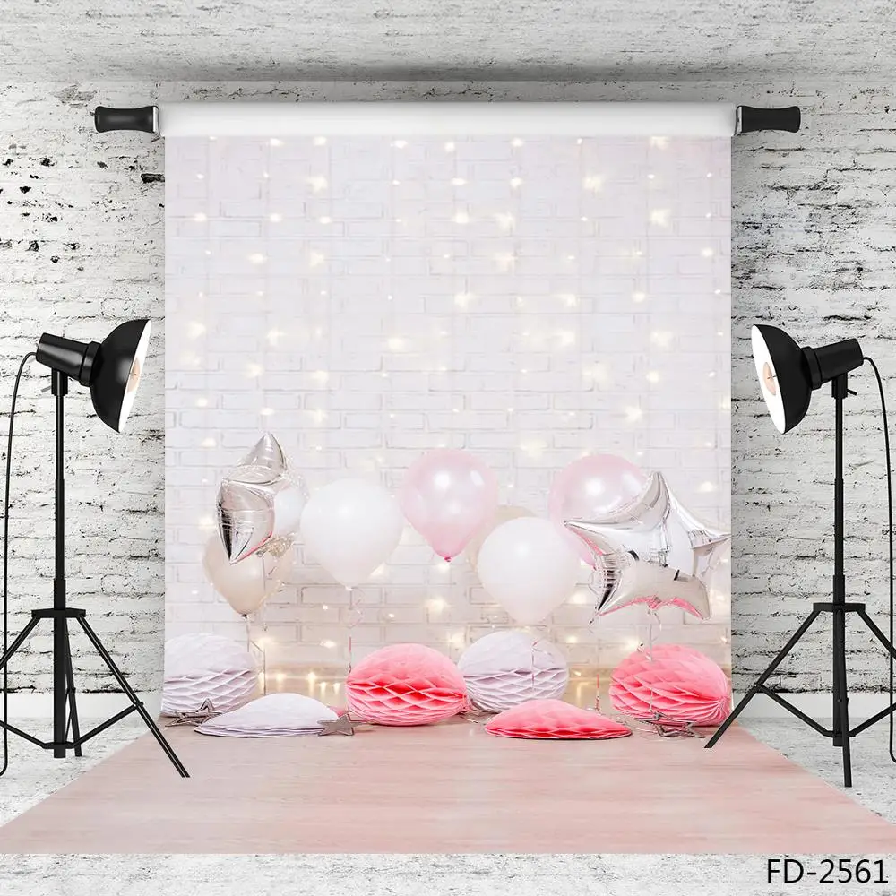 

Balloons Brick Wall Photographic Backgrounds Vinyl Cloth Photo Shootings Backdrop for Baby Children Birthday Party Photo Studio